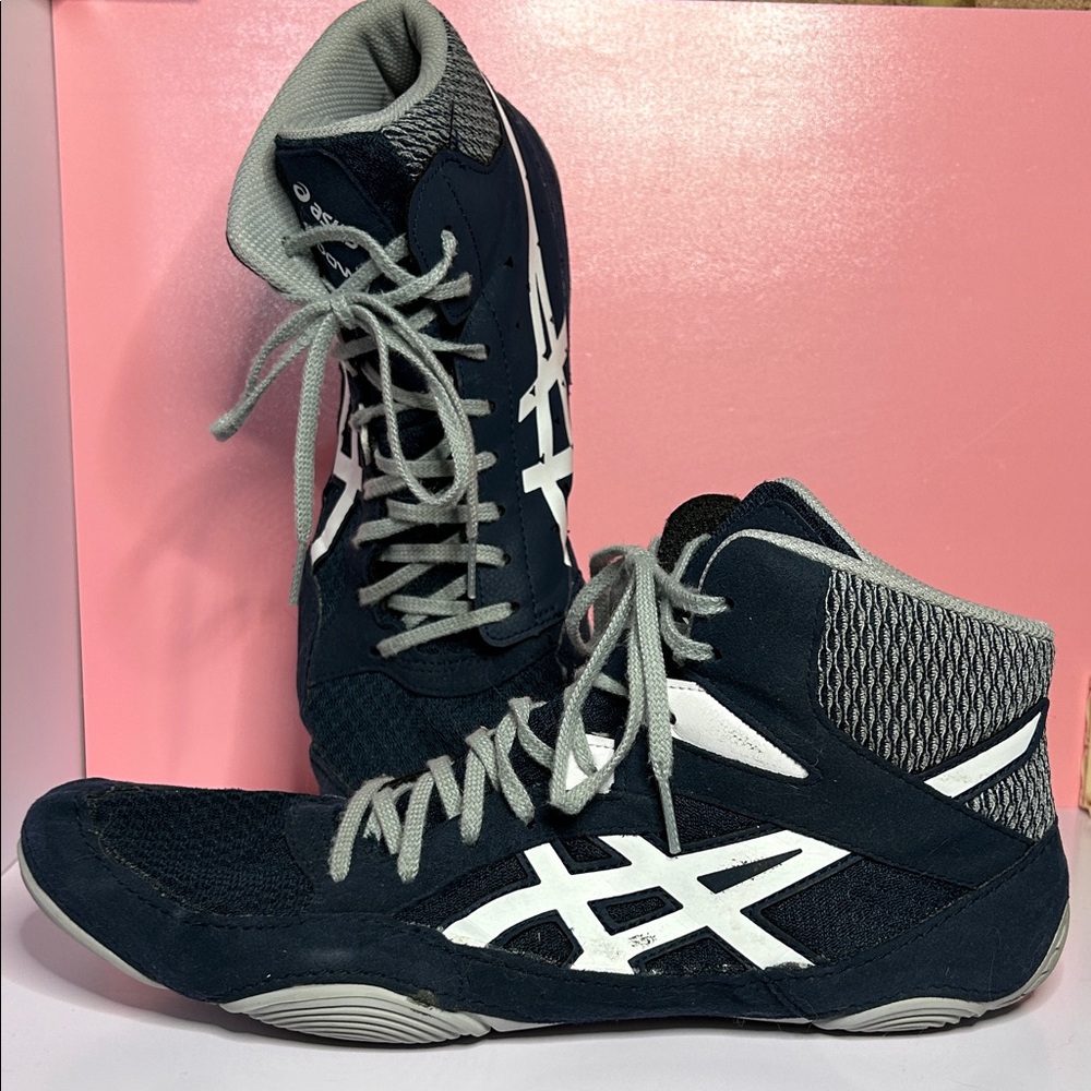 ASICS Snapdown Navy and White Wrestling Shoes
